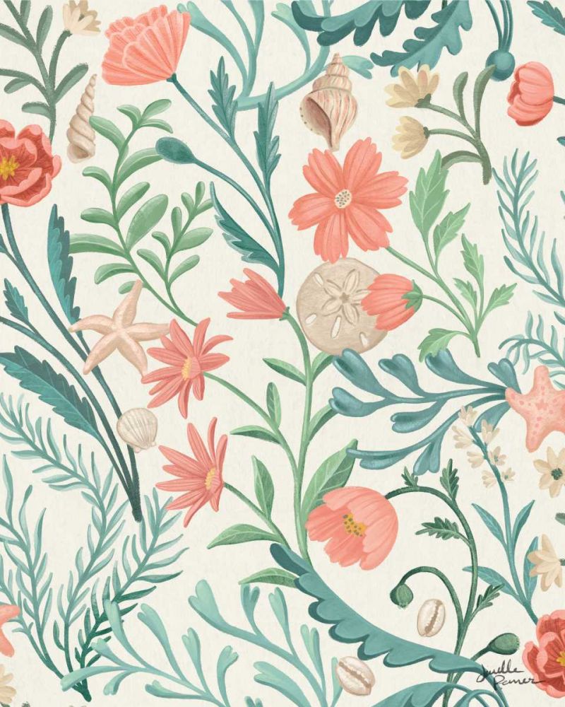 Seaside Botanical Pattern IA art print by Janelle Penner for $57.95 CAD