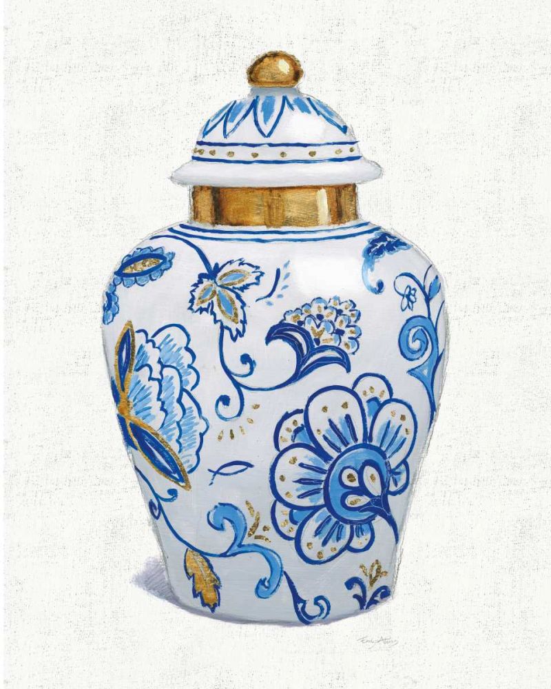 Flora Chinoiserie II Textured art print by Emily Adams for $57.95 CAD