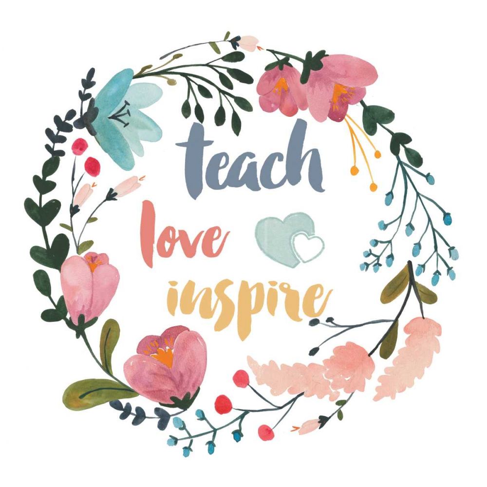 Harriet Floral Teacher Inspiration I art print by Wild Apple Portfolio for $57.95 CAD
