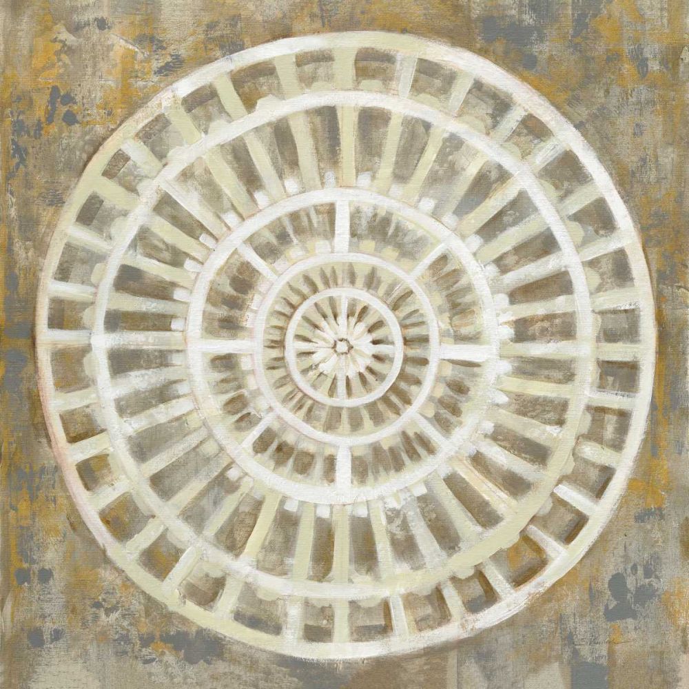 Neutral Textured Medallion art print by Silvia Vassileva for $57.95 CAD