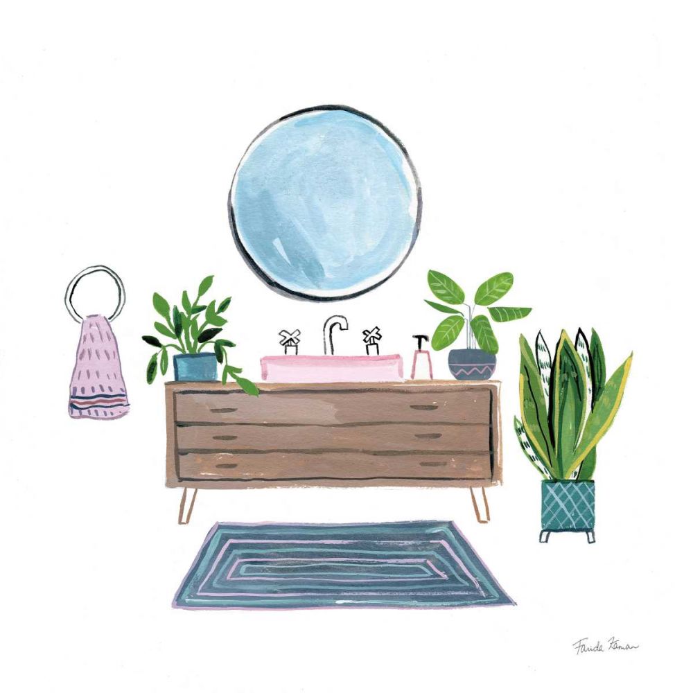 Green Bathroom I art print by Farida Zaman for $57.95 CAD