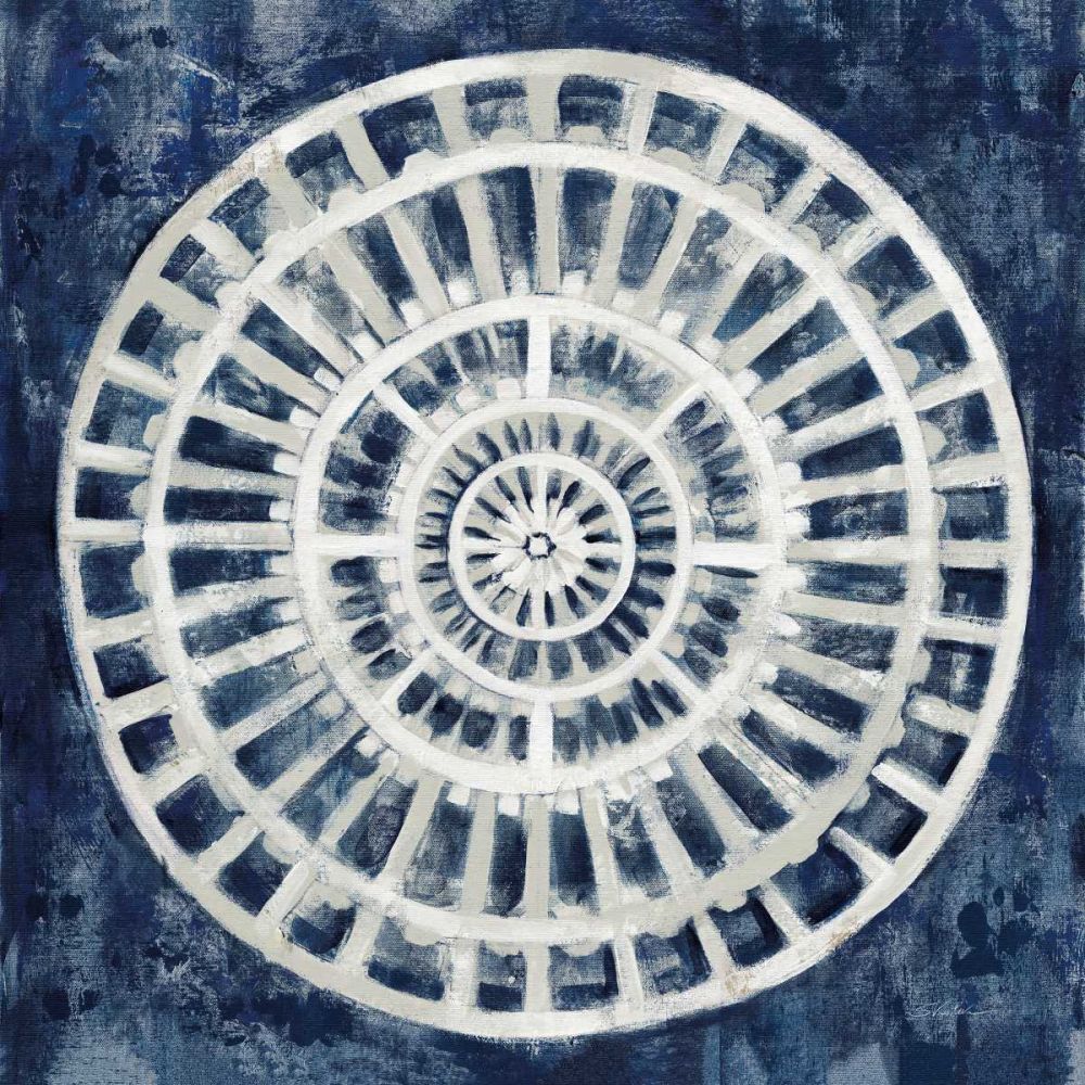 Blue Textured Medallion art print by Silvia Vassileva for $57.95 CAD