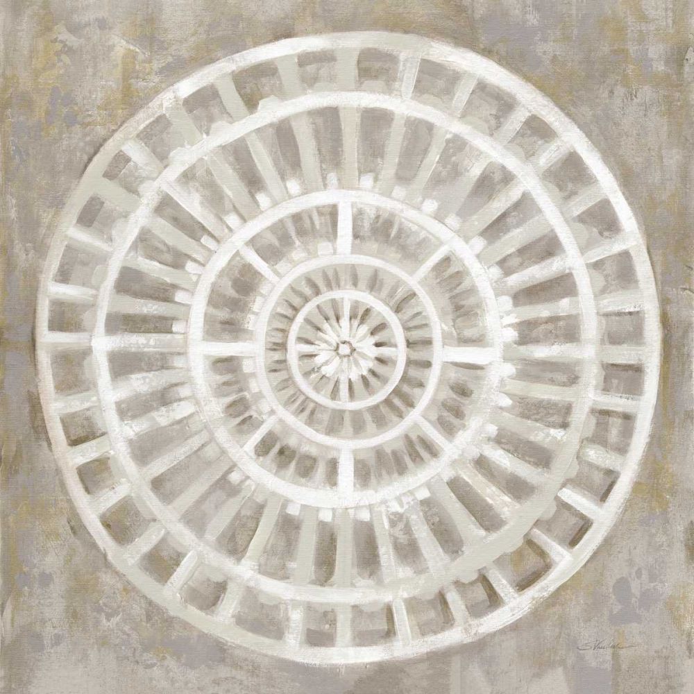 Neutral Textured Medallion Light art print by Silvia Vassileva for $57.95 CAD