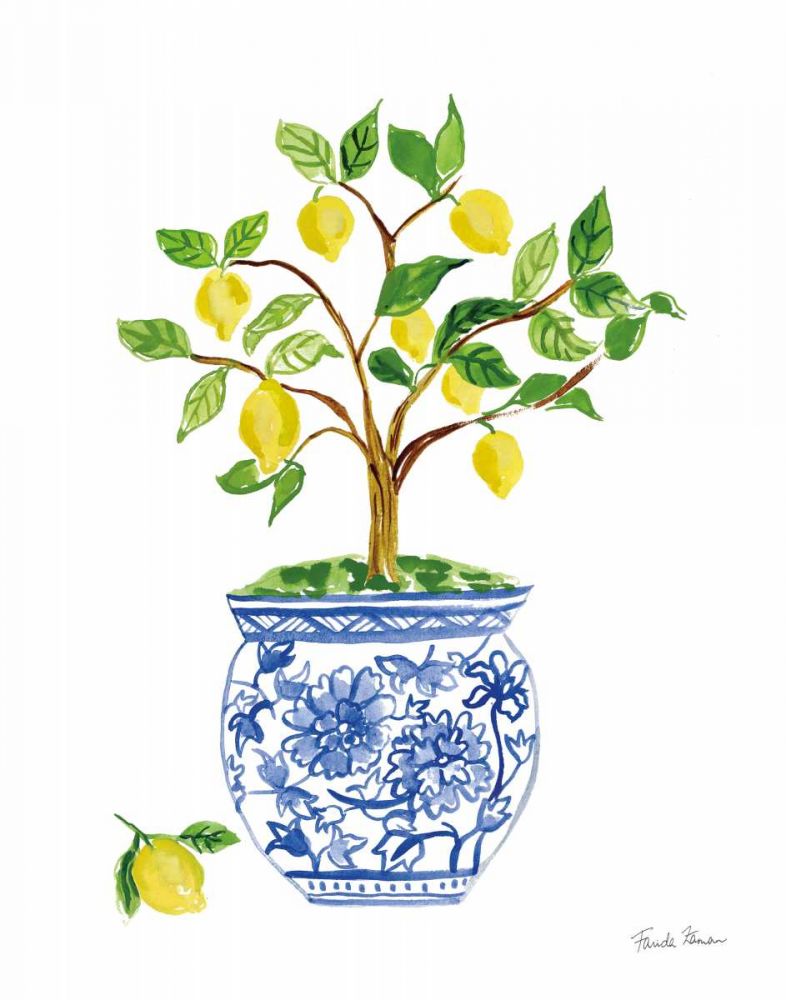 Lemon Chinoiserie I art print by Farida Zaman for $57.95 CAD