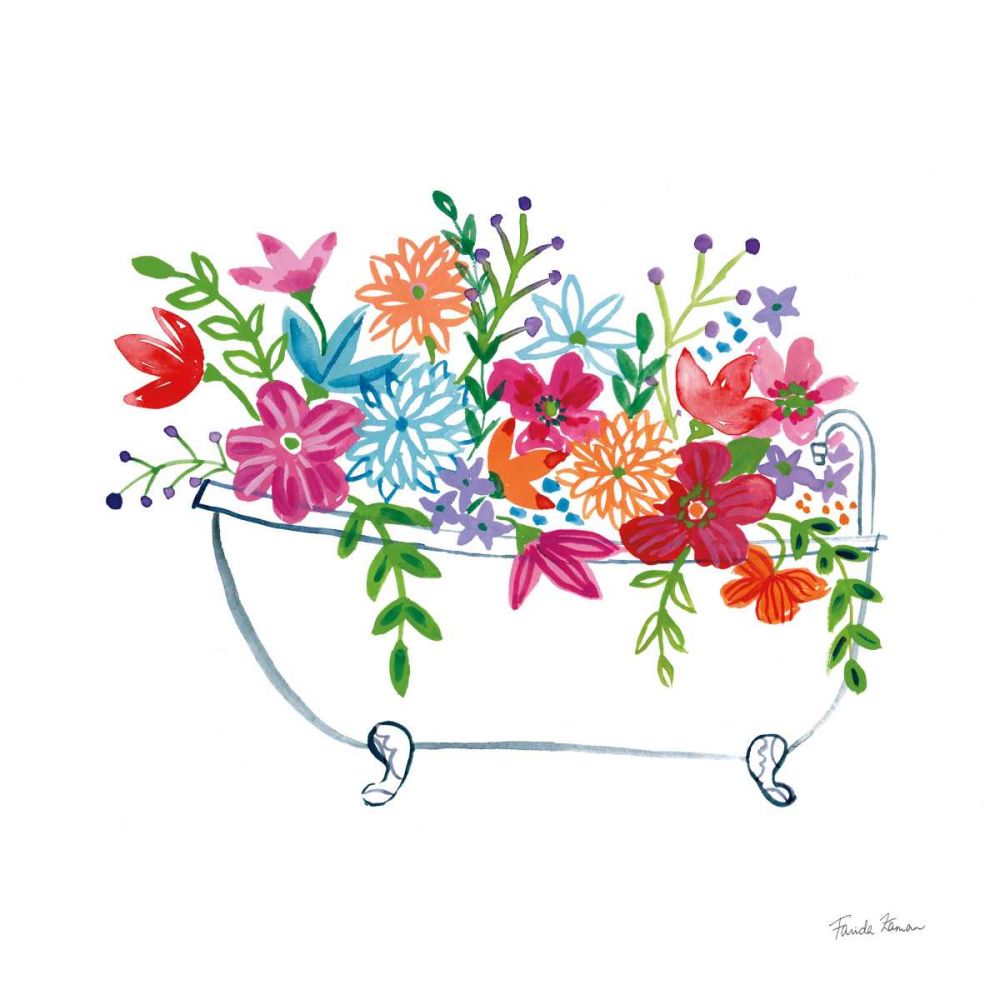 Floral Bathroom I art print by Farida Zaman for $57.95 CAD