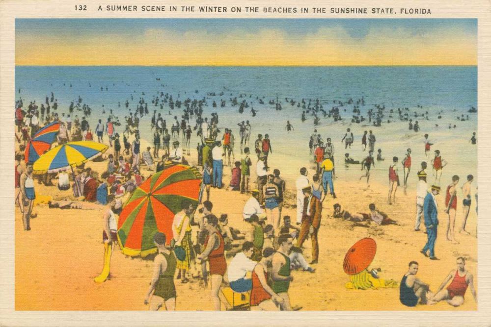 Beach Postcard IV Plain Border art print by Wild Apple Portfolio for $57.95 CAD