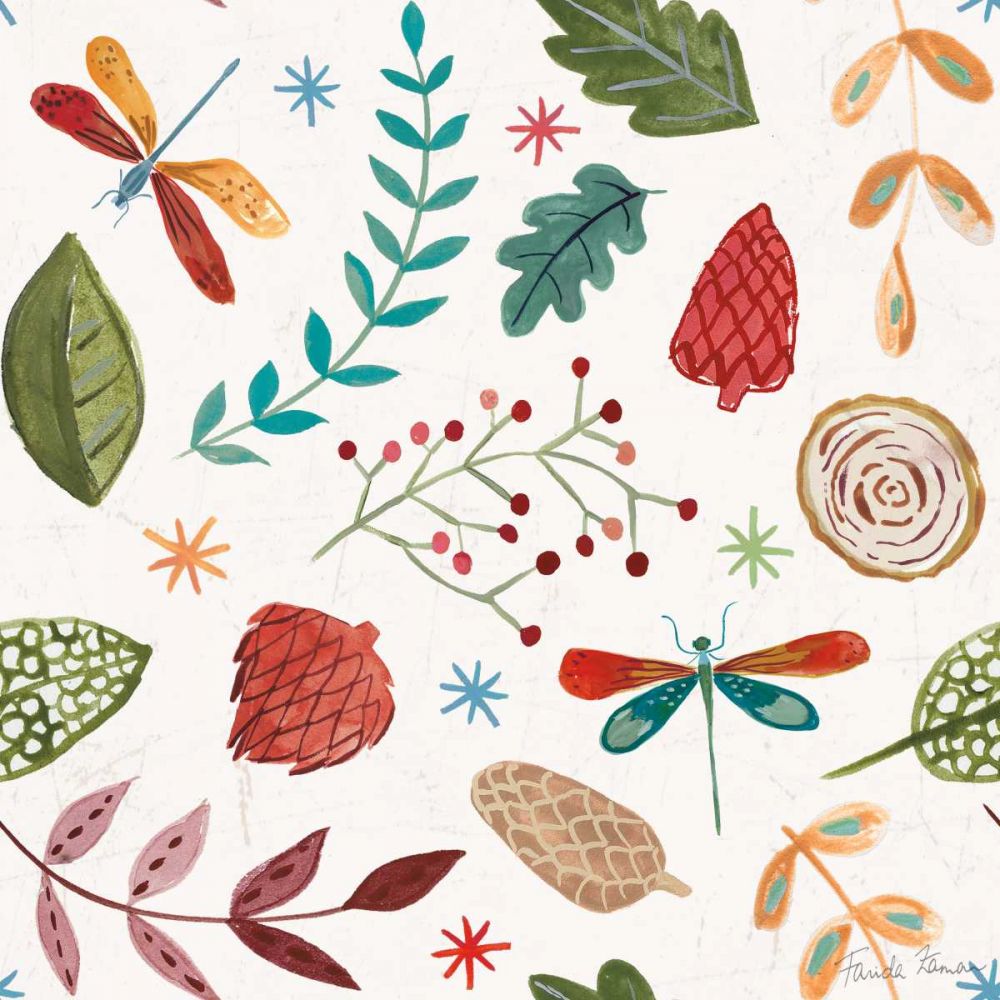 Whimsical Woodland Pattern IV art print by Farida Zaman for $57.95 CAD