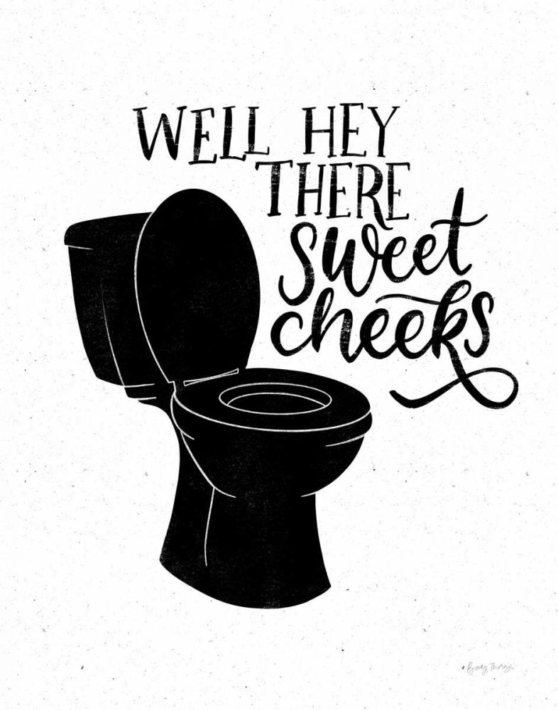 Bathroom Puns III Black art print by Becky Thorns for $57.95 CAD