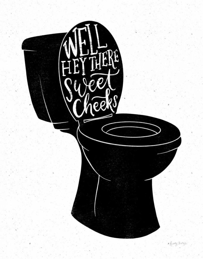 Bathroom Puns IV Black art print by Becky Thorns for $57.95 CAD