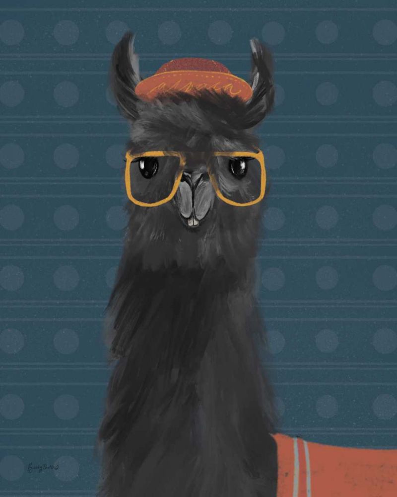 Delightful Alpacas IV Blue art print by Becky Thorns for $57.95 CAD