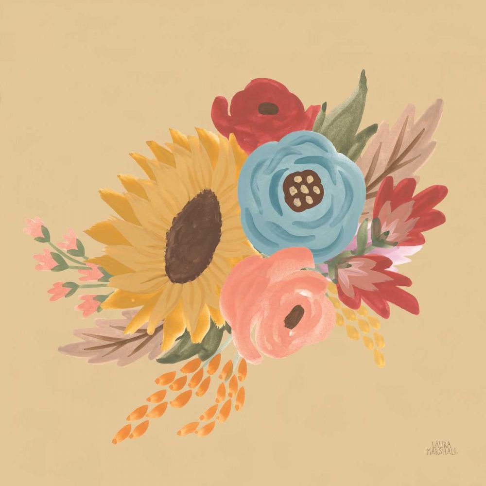 Harvest Garden Flowers I art print by Laura Marshall for $57.95 CAD