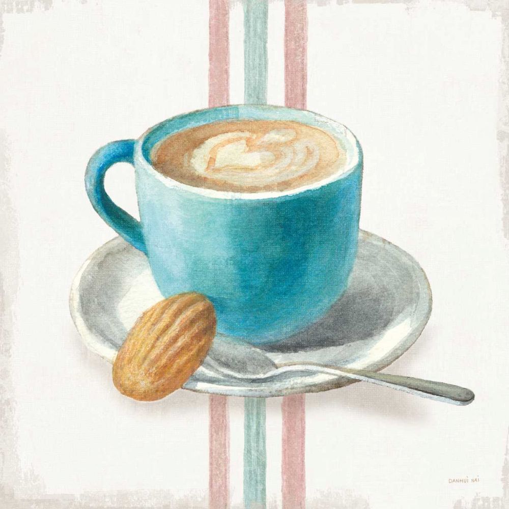 Wake Me Up Coffee I with Stripes art print by Danhui Nai for $57.95 CAD
