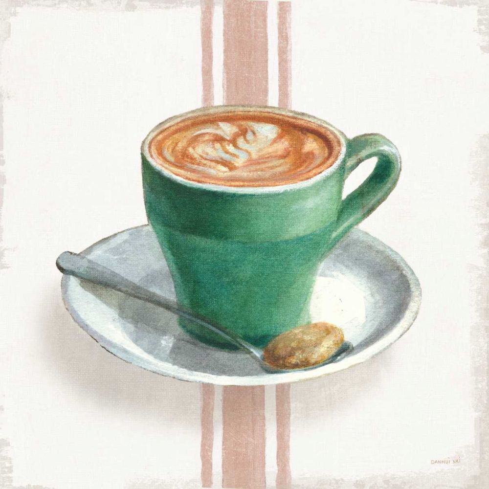 Wake Me Up Coffee II with Stripes art print by Danhui Nai for $57.95 CAD