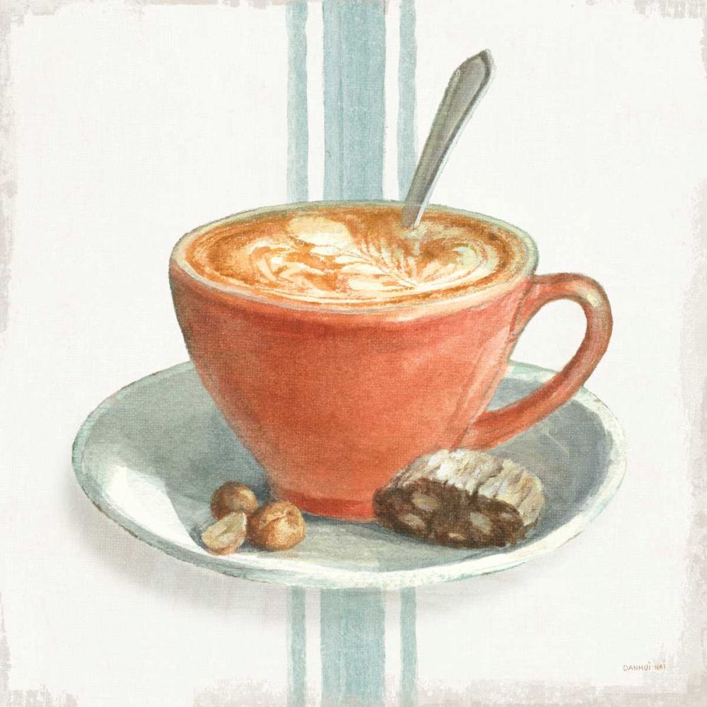 Wake Me Up Coffee III with Stripes art print by Danhui Nai for $57.95 CAD