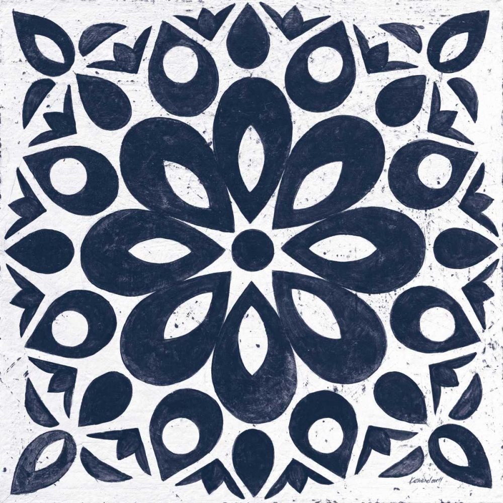 Blue and White Tile III art print by Kathrine Lovell for $57.95 CAD