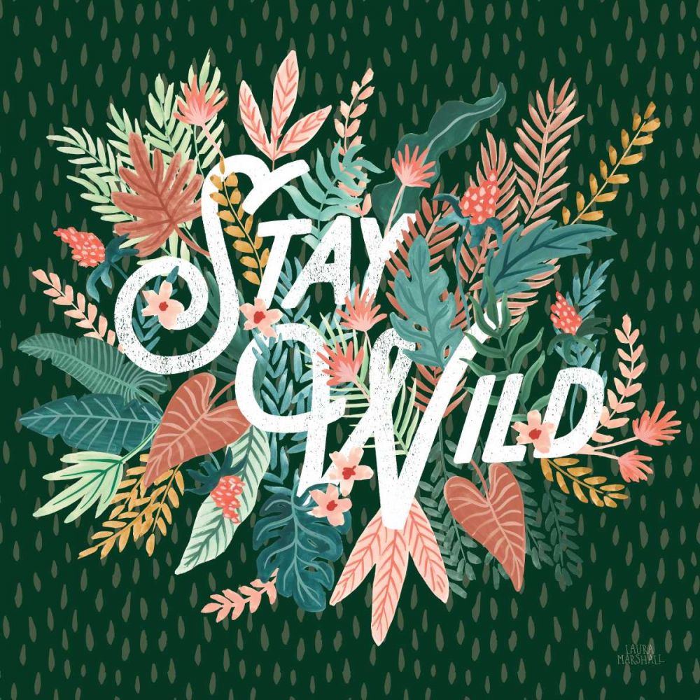Jungle Hangout V No Sloth Emerald Green art print by Laura Marshall for $57.95 CAD