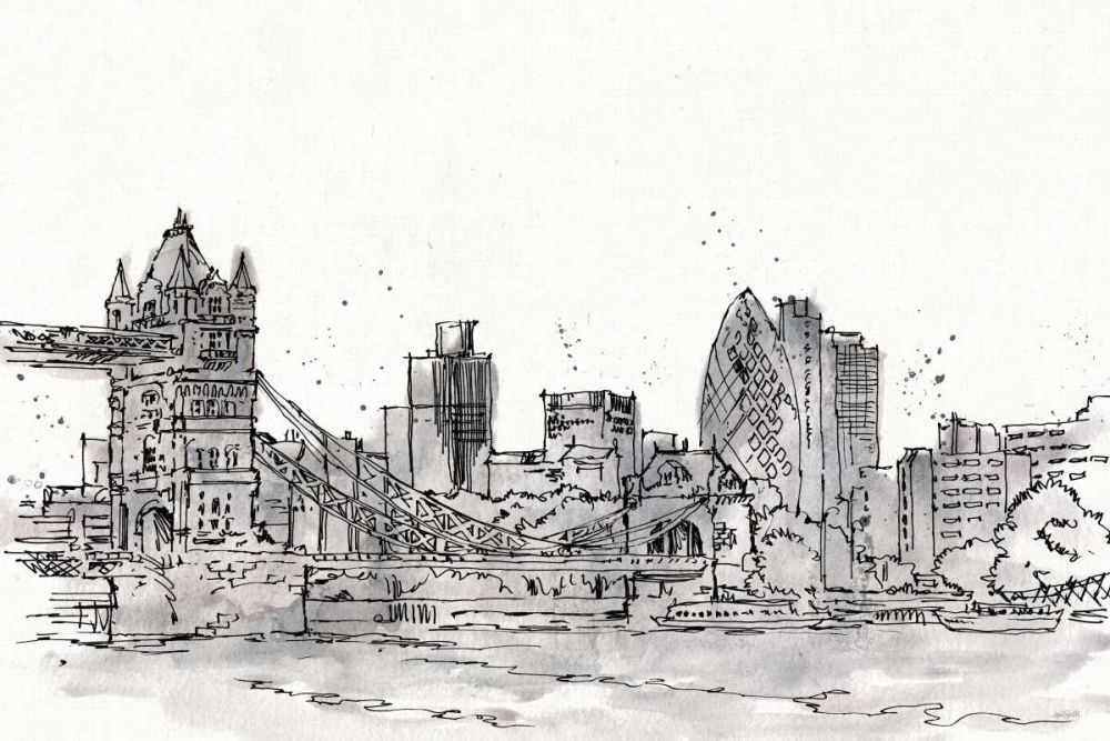 Skyline Sketches IV No Words Flowers art print by Anne Tavoletti for $57.95 CAD