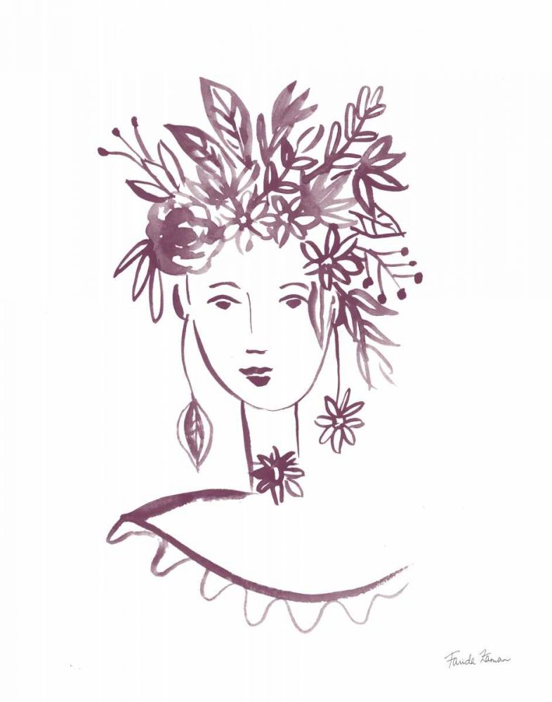 Flower Girl I Plum art print by Farida Zaman for $57.95 CAD