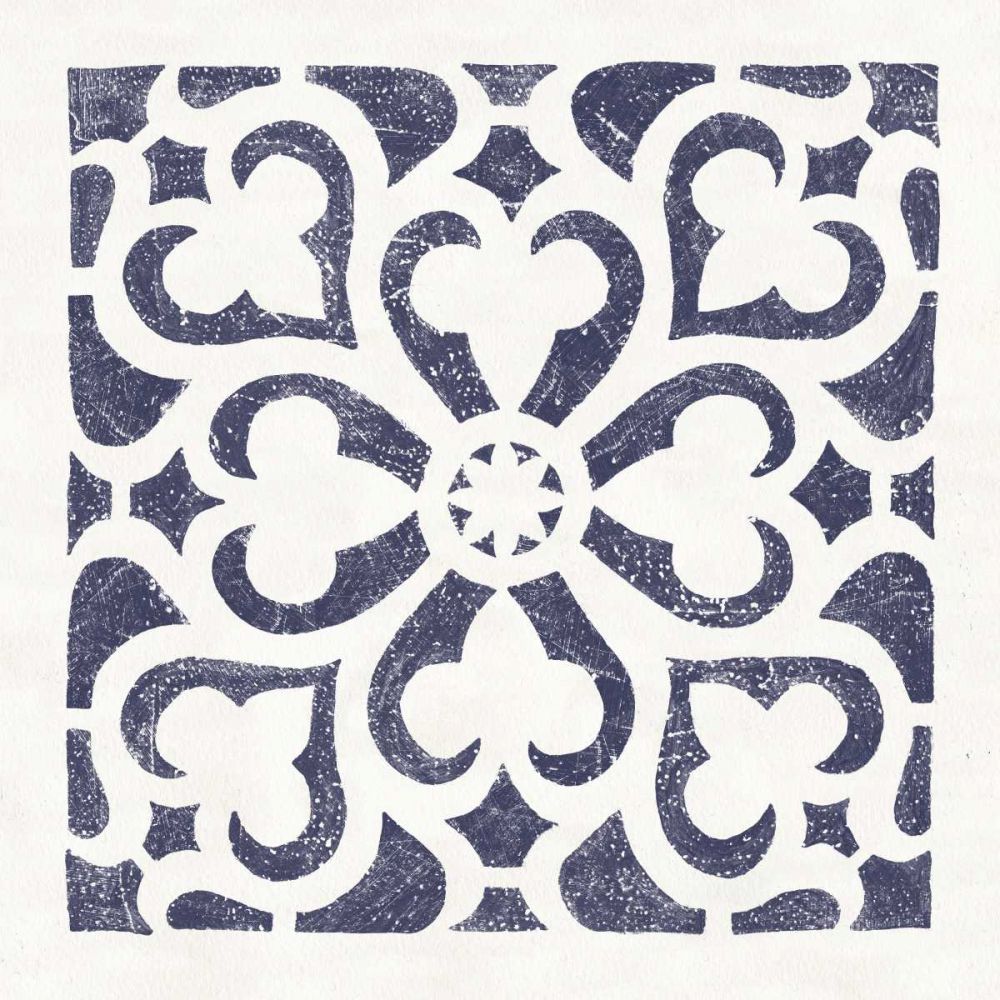 Hacienda Tile III Navy art print by Moira Hershey for $57.95 CAD