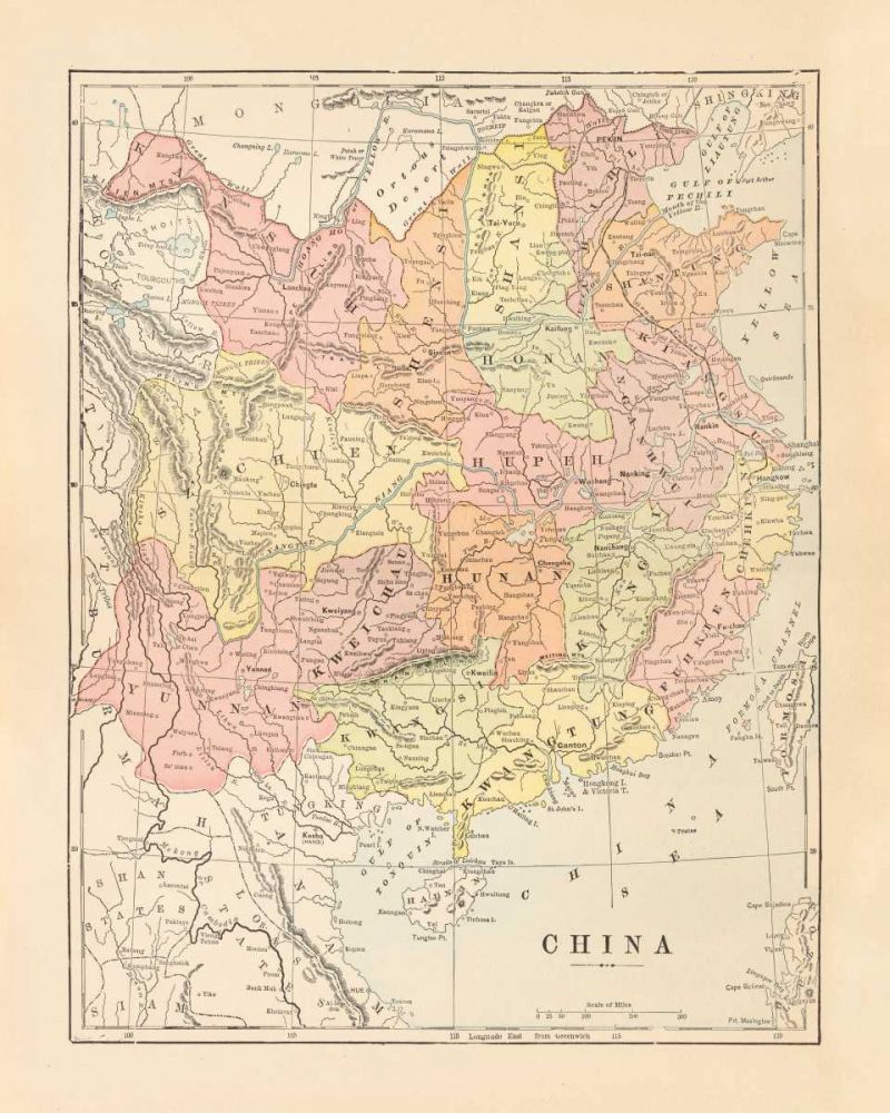 Map of China art print by Wild Apple Portfolio for $57.95 CAD