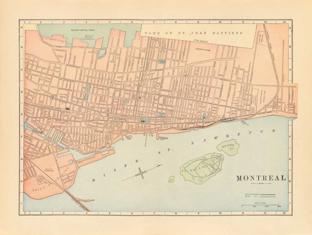 Map of Montreal art print by Wild Apple Portfolio for $57.95 CAD