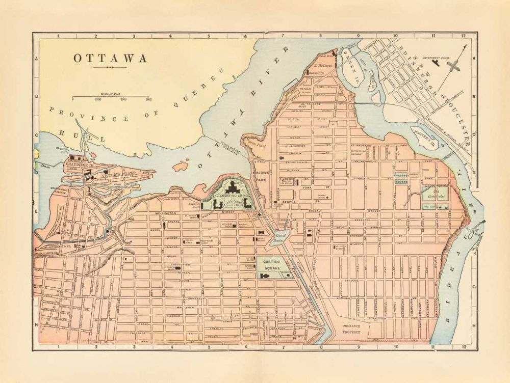 Map of Ottawa art print by Wild Apple Portfolio for $57.95 CAD