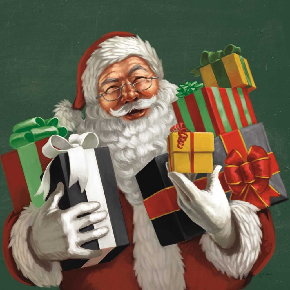 Holiday Santa IV Dark Green art print by Janelle Penner for $57.95 CAD