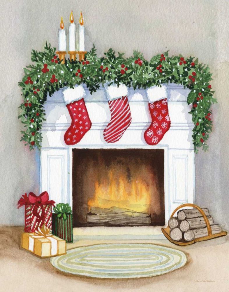 Night Before Christmas V No Cat Gray Crop art print by Kathleen Parr McKenna for $57.95 CAD