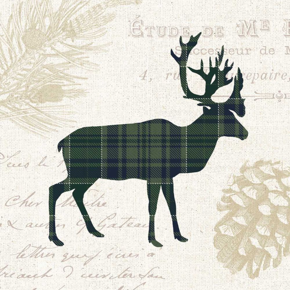 Plaid Lodge I Navy Green art print by Wild Apple Portfolio for $57.95 CAD
