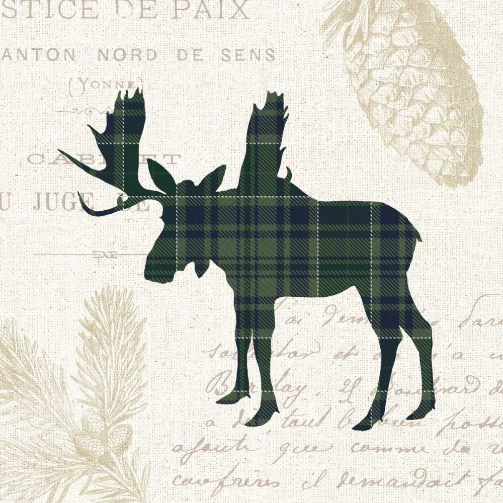 Plaid Lodge IV Navy Green art print by Wild Apple Portfolio for $57.95 CAD