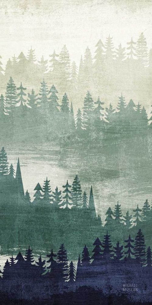 Mountainscape Navy Panel II art print by Michael Mullan for $57.95 CAD
