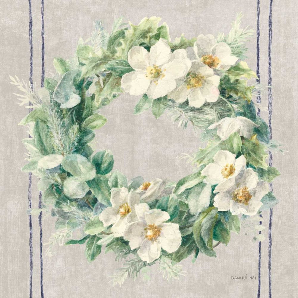 Floursack Holiday Wreath art print by Danhui Nai for $57.95 CAD