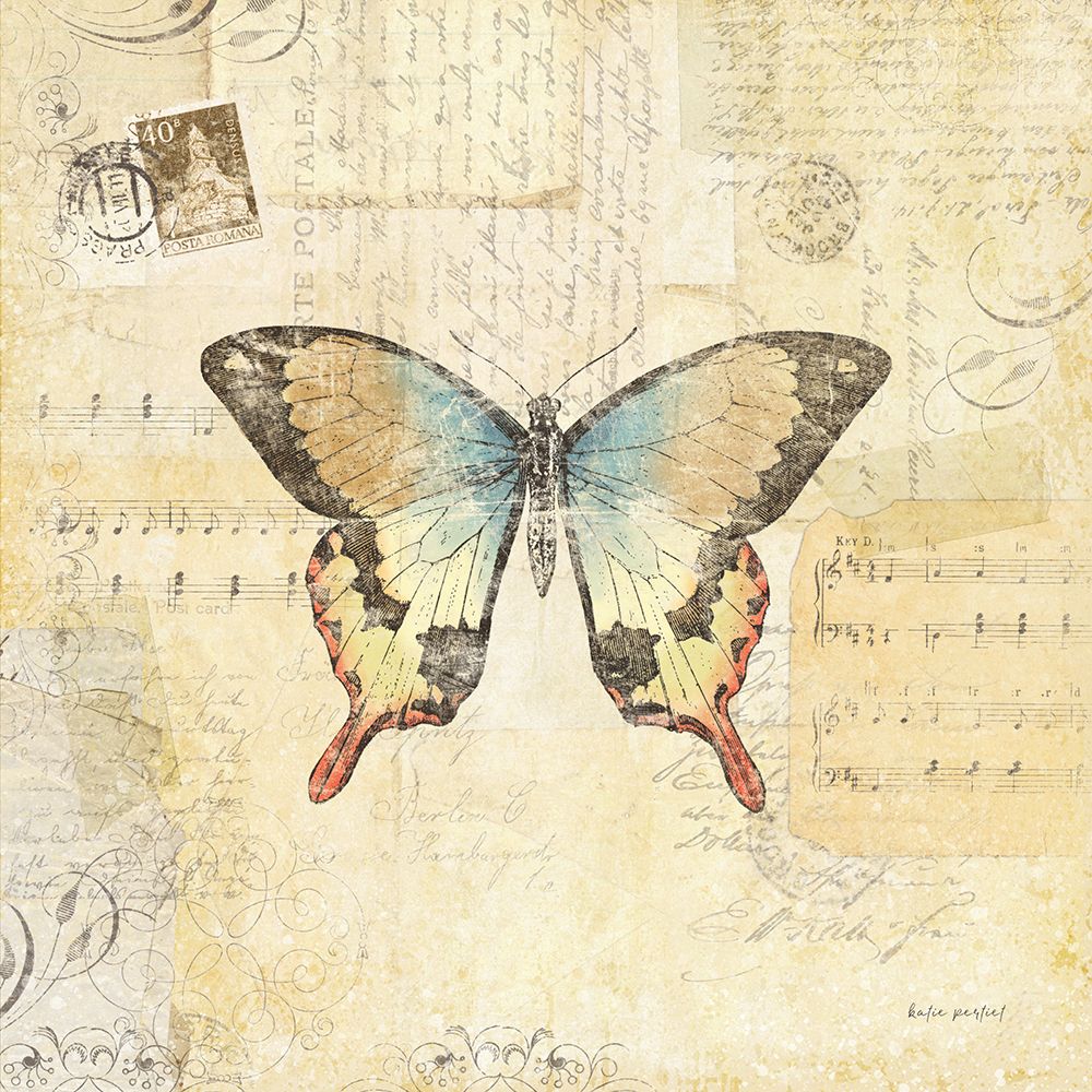 Butterfly Collage I art print by Katie Pertiet for $57.95 CAD