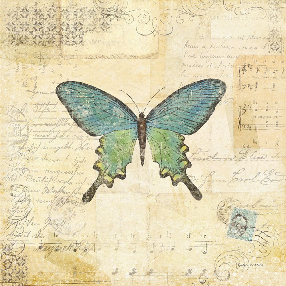 Butterfly Collage II art print by Katie Pertiet for $57.95 CAD