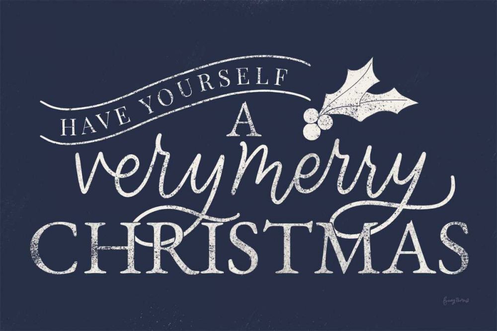 Vintage Christmas IV Blue art print by Becky Thorns for $57.95 CAD