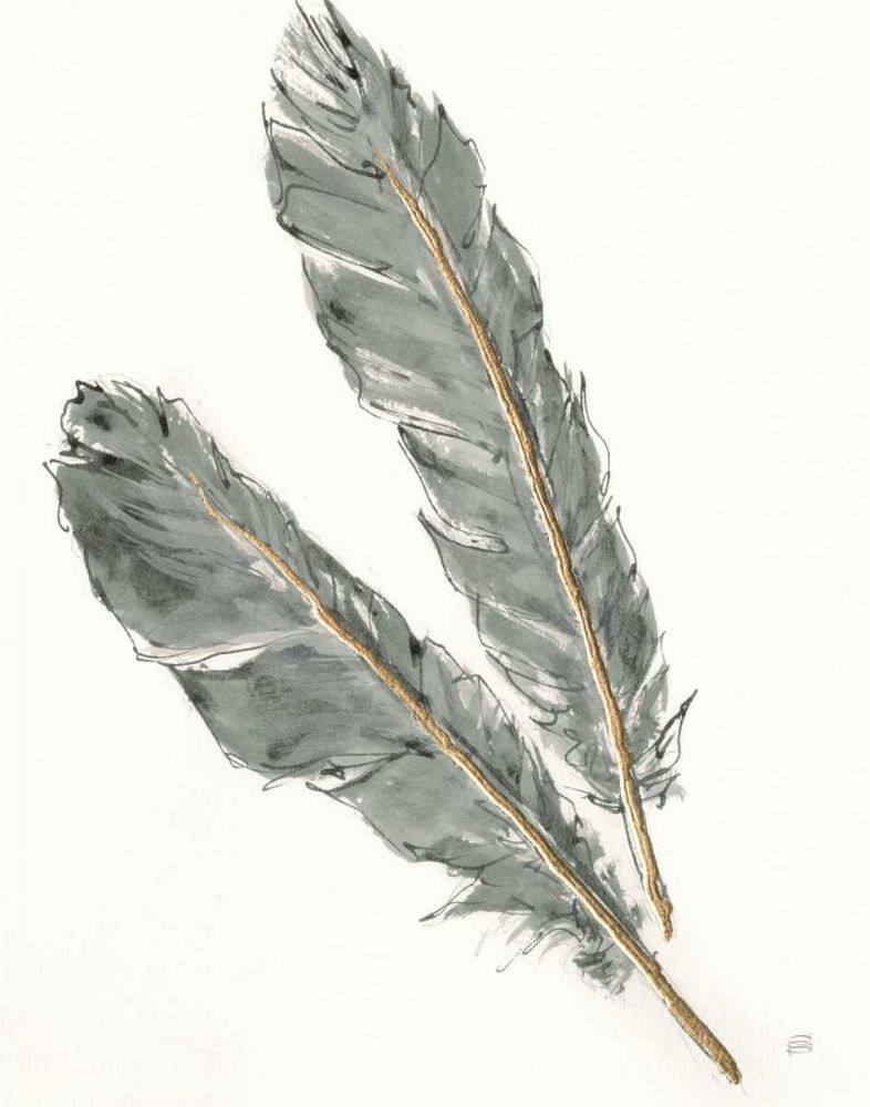 Gold Feathers III Green art print by Chris Paschke for $57.95 CAD