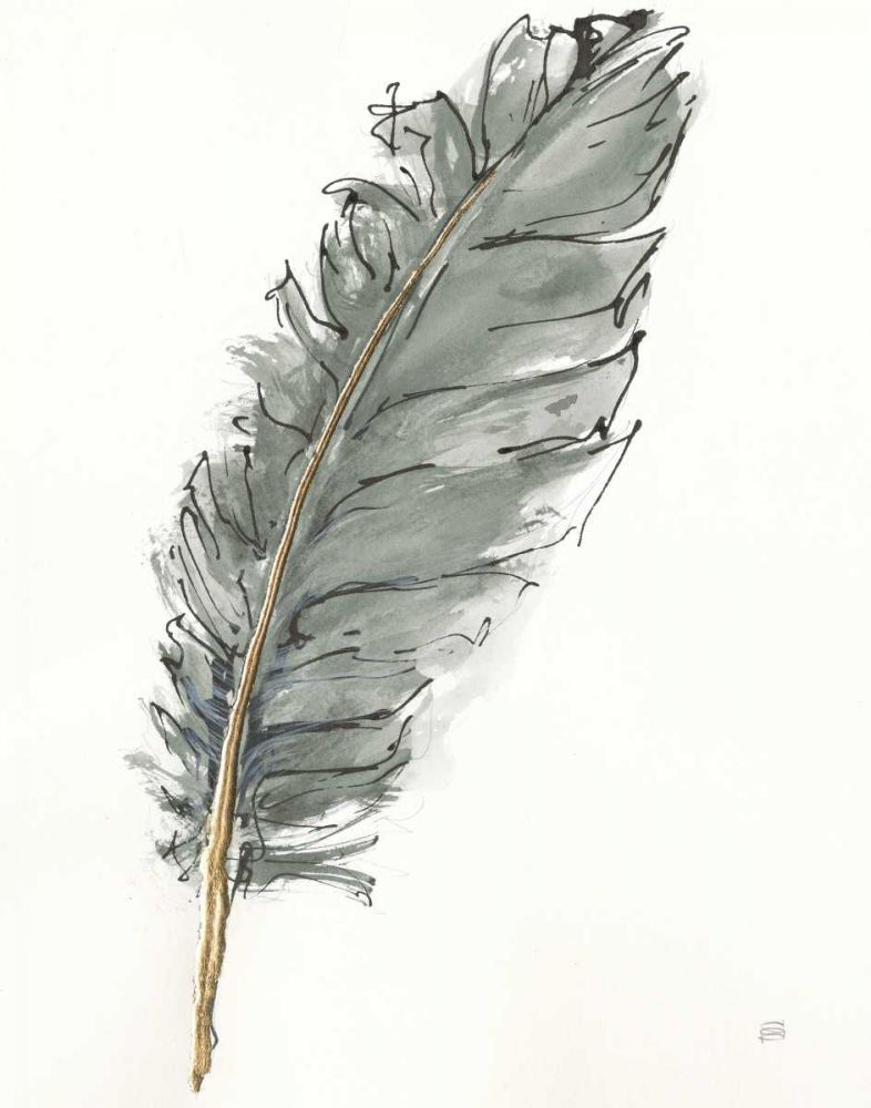 Gold Feathers VII Green art print by Chris Paschke for $57.95 CAD