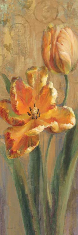 Parrot Tulips on Gold I art print by Danhui Nai for $57.95 CAD