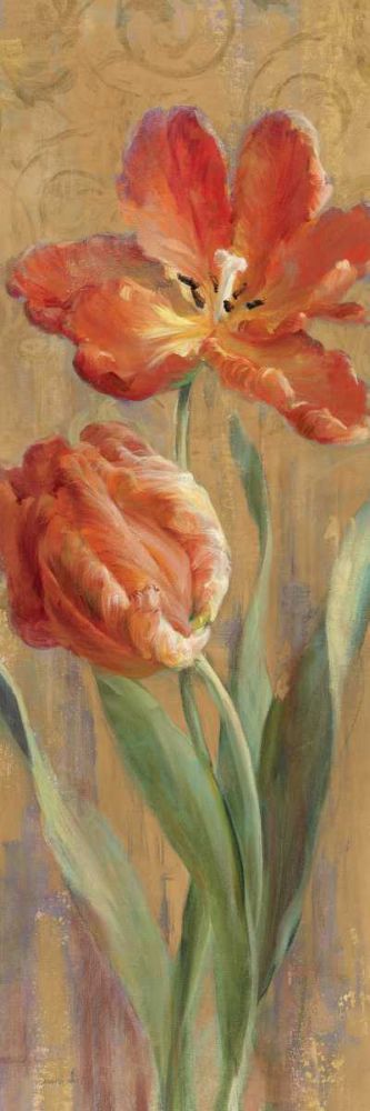Parrot Tulips on Gold II art print by Danhui Nai for $57.95 CAD