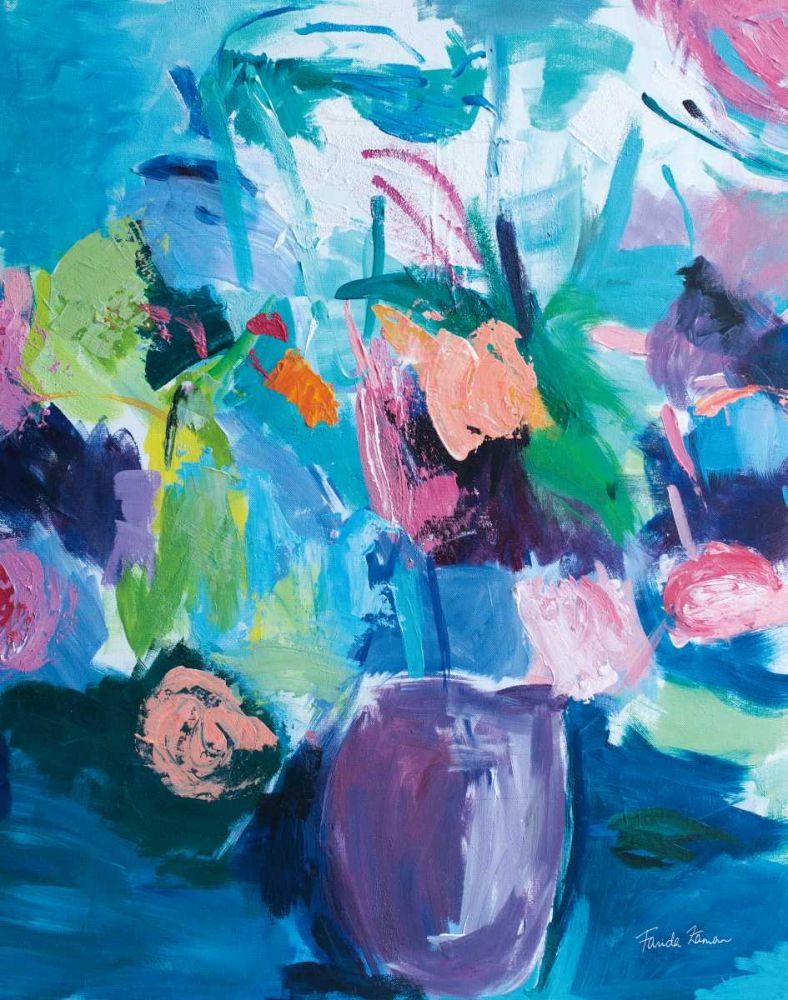 Plum Floral Abstract art print by Farida Zaman for $57.95 CAD