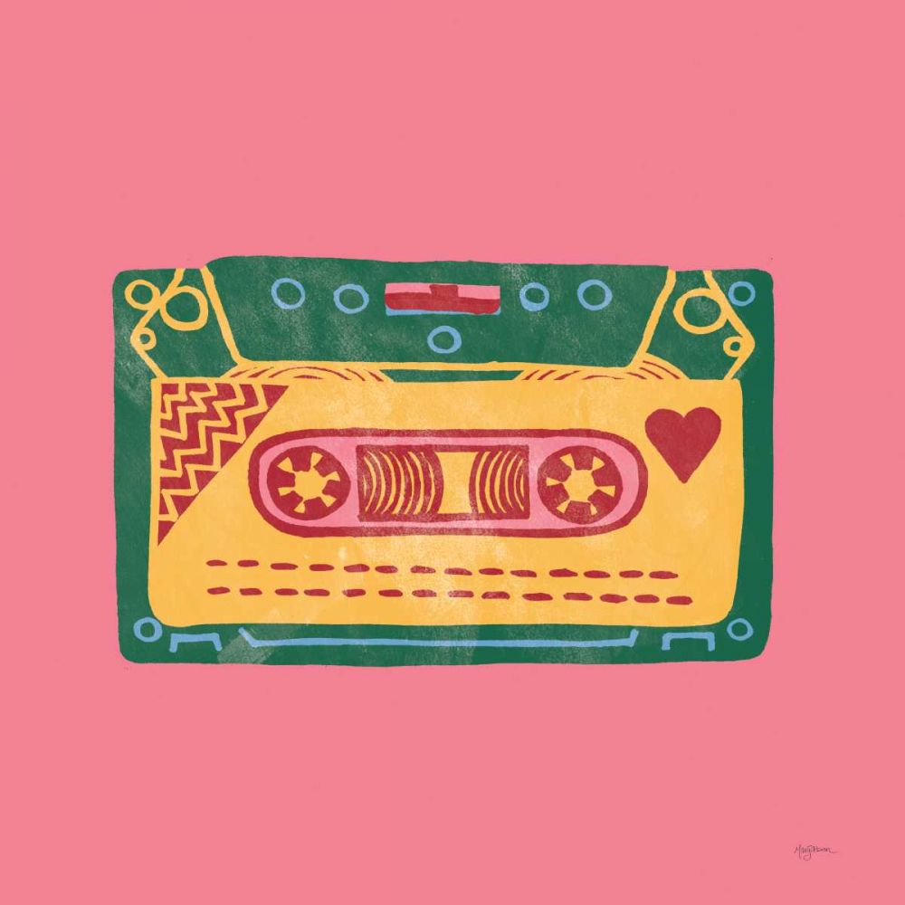 Retro Cassette No Words Dark art print by Mary Urban for $57.95 CAD
