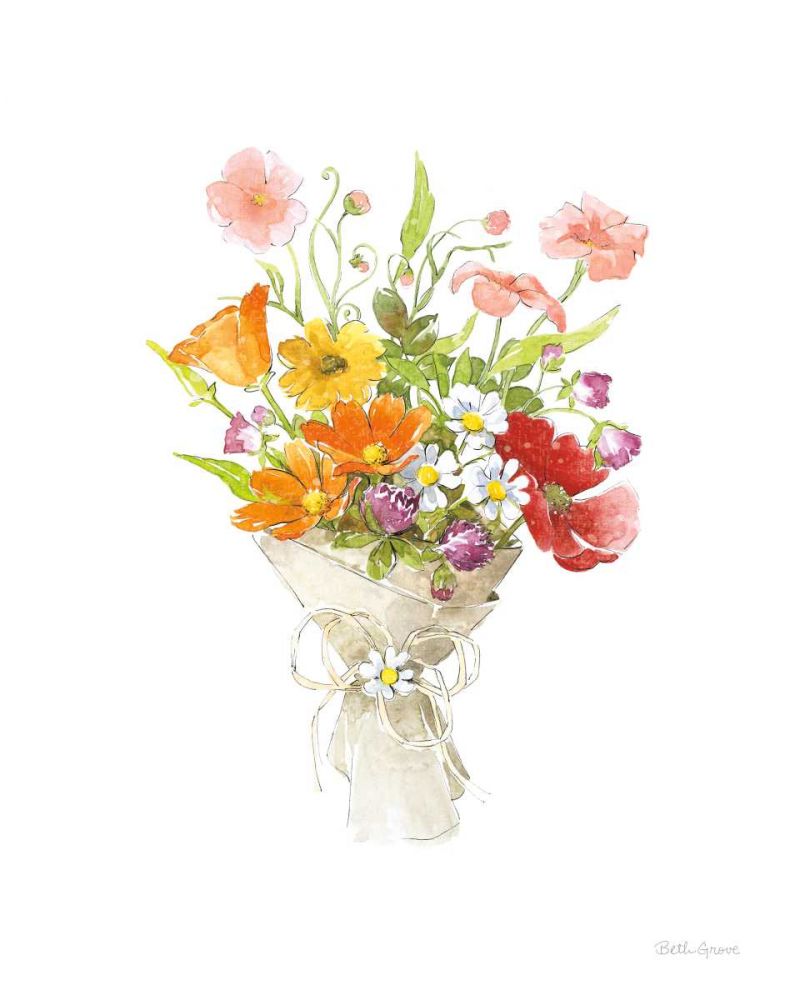 Farmhouse Floral V White art print by Beth Grove for $57.95 CAD