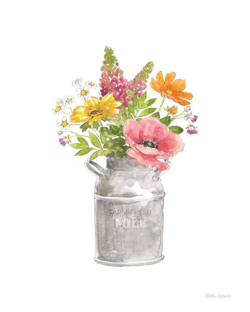 Farmhouse Floral VIII White art print by Beth Grove for $57.95 CAD