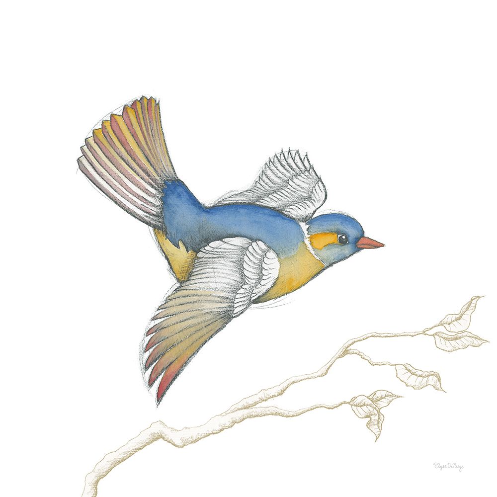 Arts and Crafts Birds III on White art print by Wild Apple Portfolio for $57.95 CAD