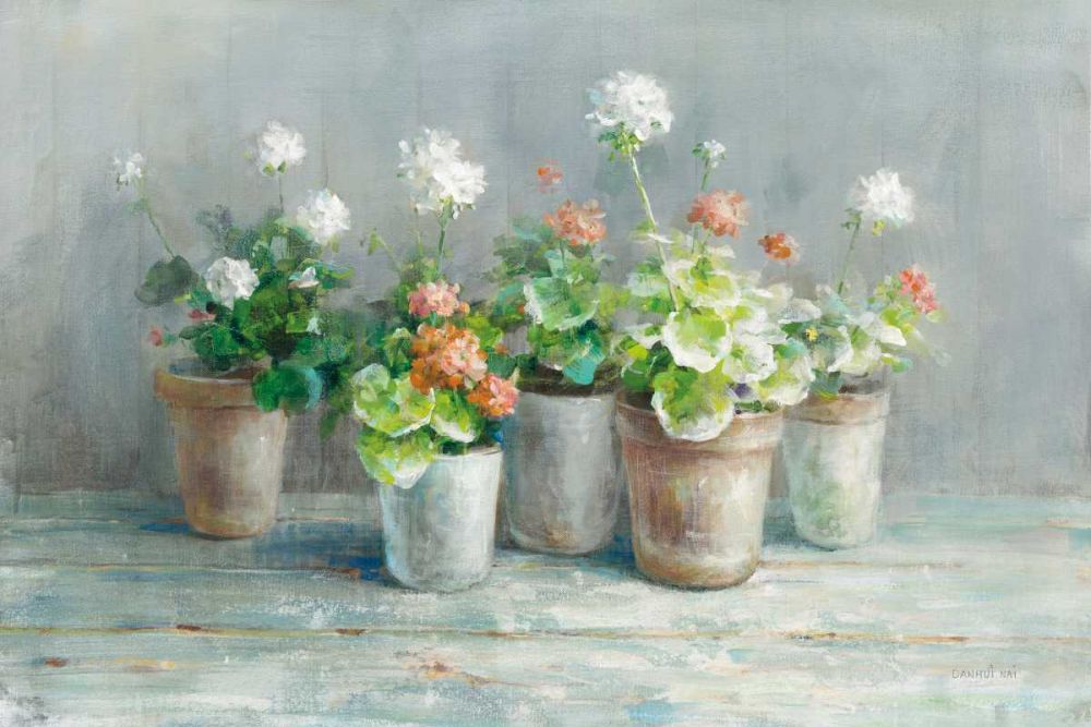 Farmhouse Geraniums art print by Danhui Nai for $57.95 CAD