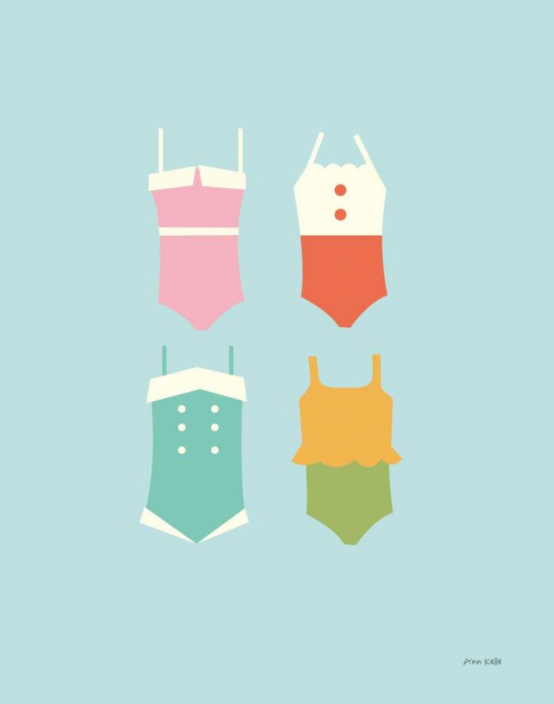Summer Bathing Suits Blue art print by Ann Kelle for $57.95 CAD