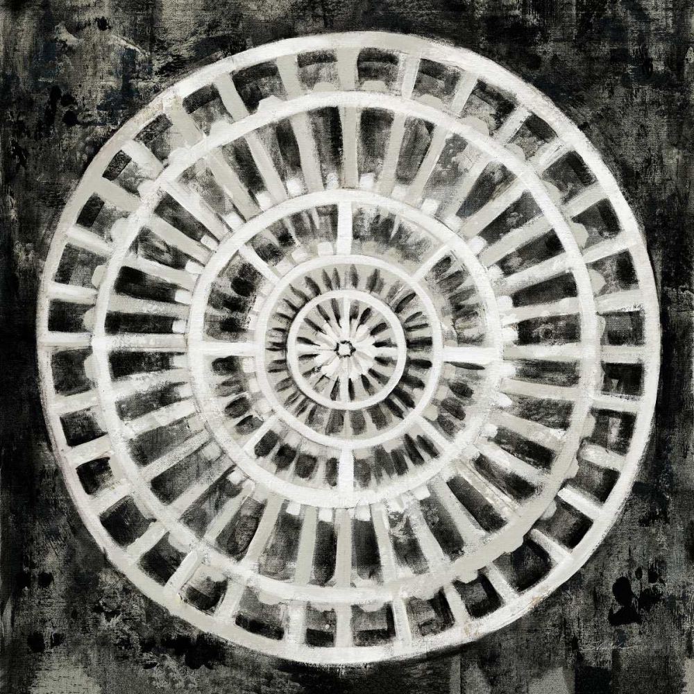 Black Textured Medallion art print by Silvia Vassileva for $57.95 CAD