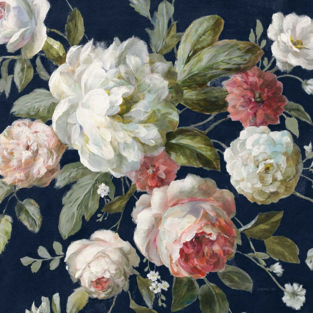 Gifts from the Garden Navy Crop art print by Danhui Nai for $57.95 CAD