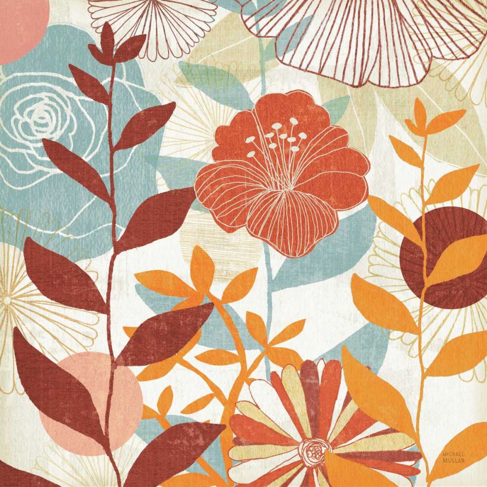 Floral Burst III Warm art print by Michael Mullan for $57.95 CAD