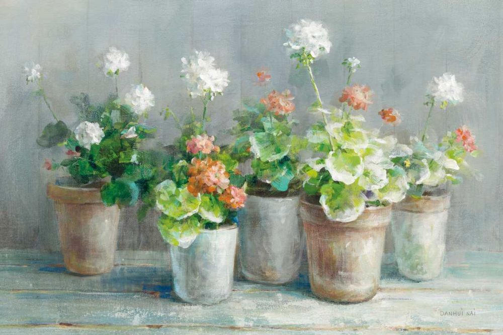 Farmhouse Geraniums Crop art print by Danhui Nai for $57.95 CAD